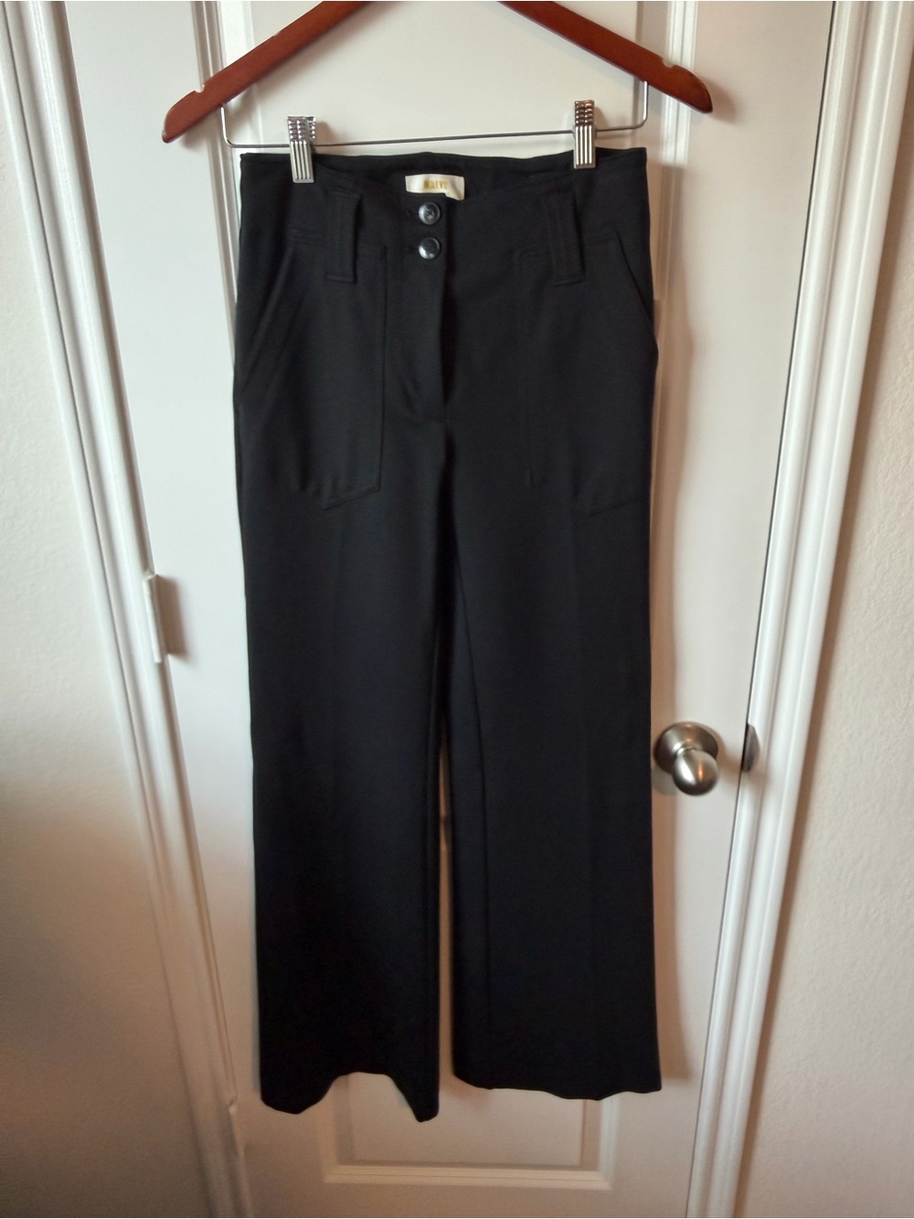 ⚡️NWT Maeve Anthropologie Junie Black Flare Wide-Leg Pants